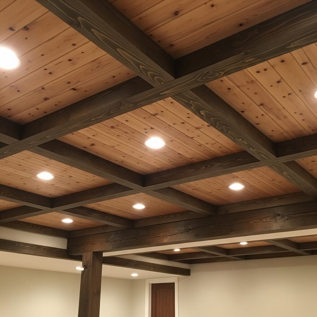 Best Basement Ceiling Design Ideas for Atlanta Homeowners 5 Basement Ceiling with Exposed Beam Design