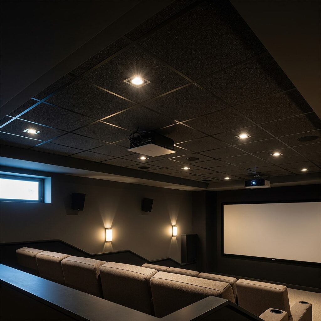 Best Basement Ceiling Design Ideas for Atlanta Homeowners 4 Basement Ceiling with Acoustic Ceiling Tiles