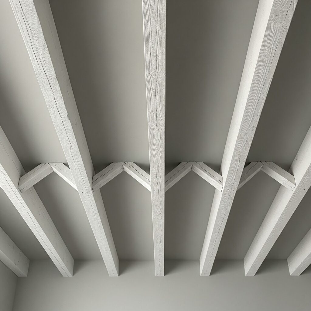 Best Basement Ceiling Design Ideas for Atlanta Homeowners 1 White wooden beams on gray ceiling