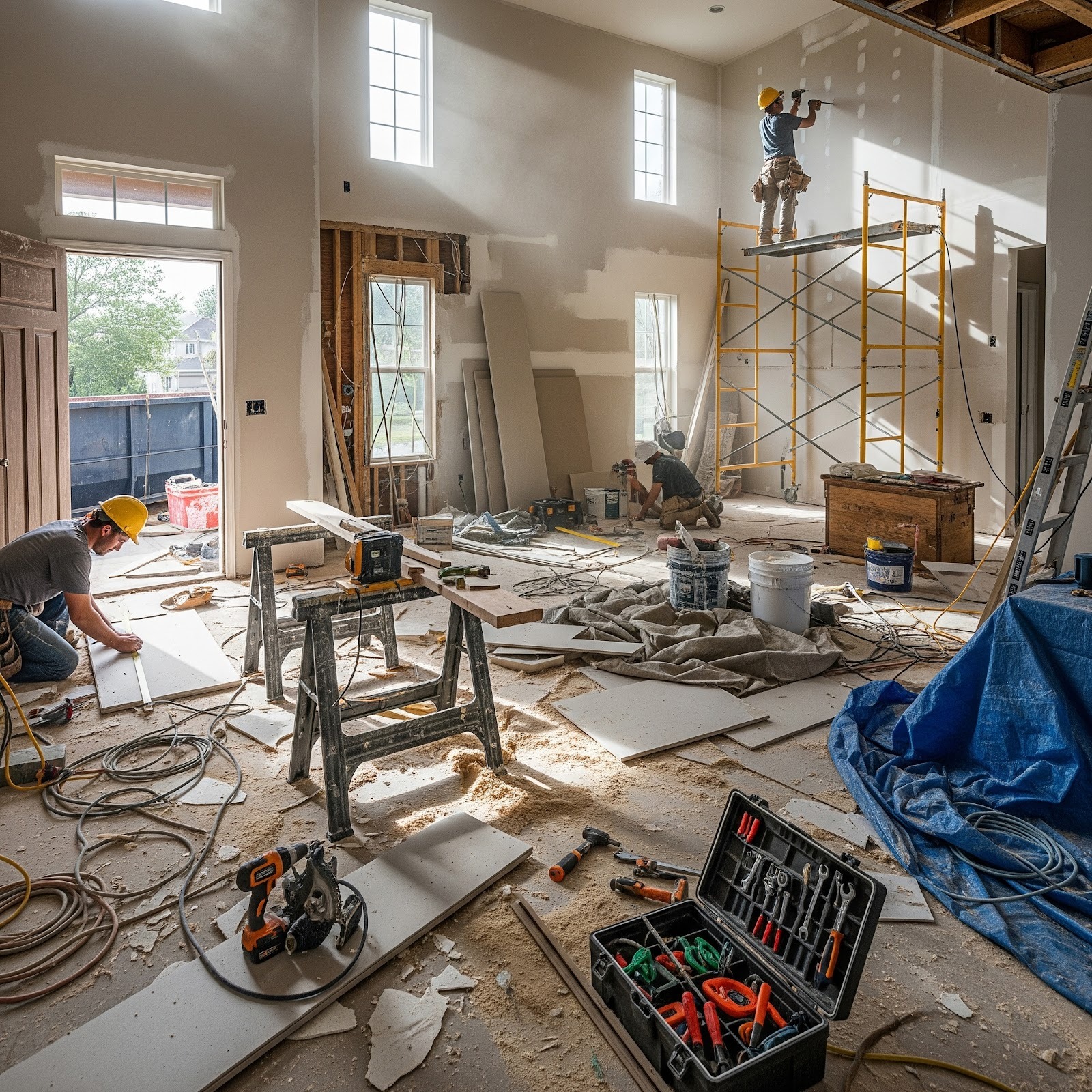 Stressful Living Room During a Home Renovation