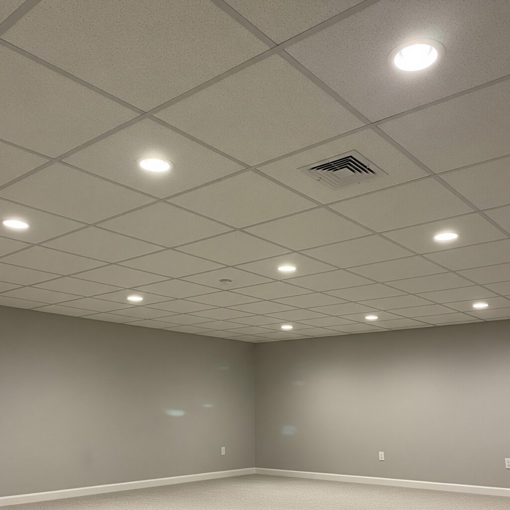 Best Basement Ceiling Design Ideas for Atlanta Homeowners 2 Basement Ceiling with Drop/Suspended Ceiling