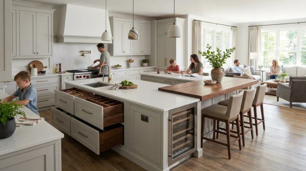 Top Kitchen Design Trends Atlanta 2026: Expert Guide to Modern Kitchen Remodeling Choices 4 multi-functional kitchen island